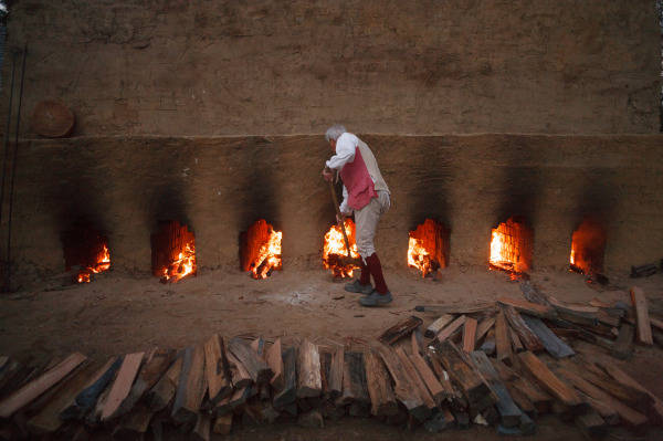 Stoking the fires in the clamp