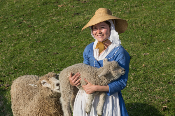 Lisa with sheep