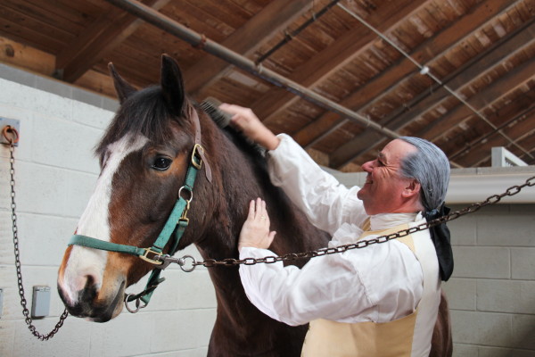 Ron brushing Thomas