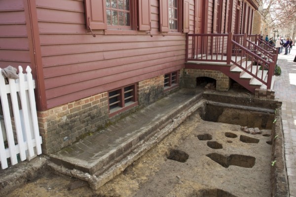 Recent excavation in front of Wetherburn's Tavern.