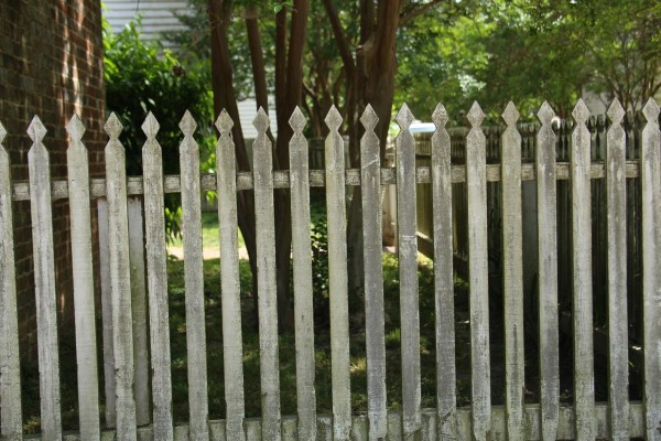 Moss-covered-white-fence