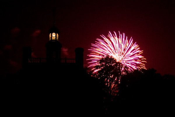 July 4; 2008; Fireworks from behind the Governor's Palace