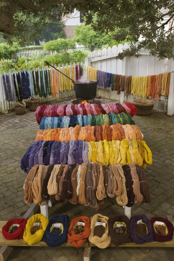 Dyed yarn drying in the sun