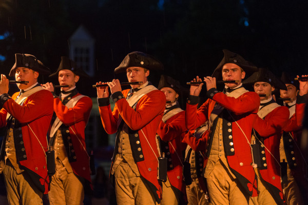 Evening rain and fireworks. 4th of July at Colonial Williamsburg 2015. NO MODEL RELEASES UNLESS NOTED ***EDITORIAL USE ONLY***