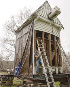 Robertson's Windmill is undergoing restoration at Colonial Williamsburg's Great Hopes Plantation.