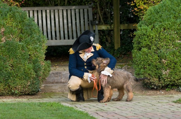 Ron Carnegie as George Washington with his dog Liberty.