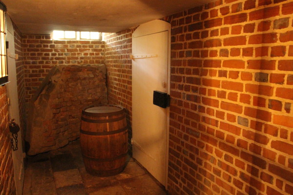 Barrel in Governor's Palace basement