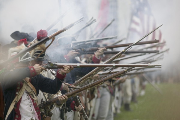 "Prelude to Victory" September 5 2004 American and French troops in Williamsburg prior to marching on Yorktown.