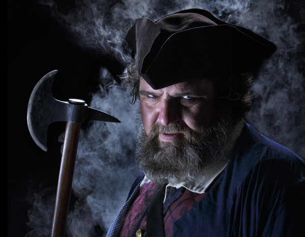 Dan Hard portraying Blackbeard the pirate.