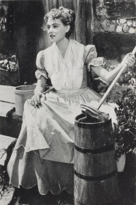 Martha Scott as Jane Peyton Howard churning butter in the motion picture “Howards of Virginia,” p. 16, “The Howards of Virginia” New York: Columbia Pictures Corporation, 1940.