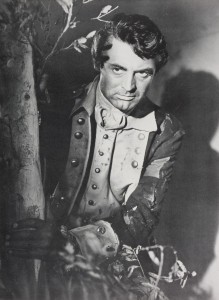 Cary Grant as Matt Howard shortly after parting from his wife in anger to join the war against England in the film “Howards of Virginia,” p. 30, “The Howards of Virginia” New York: Columbia Pictures Corporation, 1940.