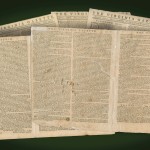 Some of the issues of Dixon & Hunter's Virginia Gazette being treated at the Conservation Lab. Among them is the issue with the first complete text of the Declaration of Independence printed in Virginia.