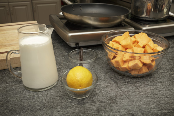 Taste Studio. Chef Scott Watson makes Creamsicle Sweet Potatoes, carrots, brussel sprouts.