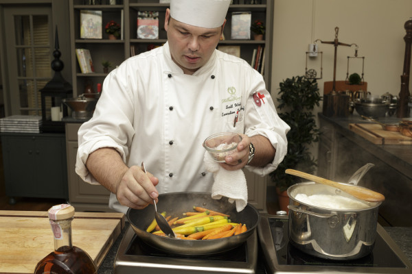 Taste Studio. Chef Scott Watson makes Creamsicle Sweet Potatoes, carrots, brussel sprouts.