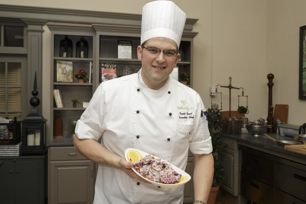 Taste Studio. Executive Chef Travis Brust. Greek Yogurt-Holiday Fruit and Nut Ice-Cream Bark.