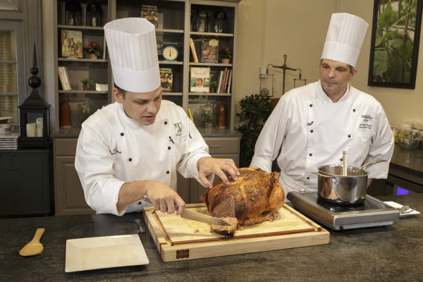 Taste Studio. Chef Justin Addison, Chef Anthony Frank. Thanksgiving Turkey.