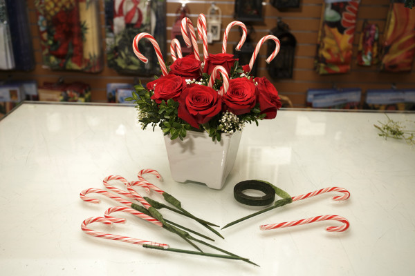 DIY Holiday centerpieces for "Making History" Blog. Shot in Celdebrations store. Christmas.