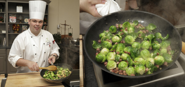 Taste Studio. Chef Scott Watson makes Creamsicle Sweet Potatoes, carrots, brussel sprouts.