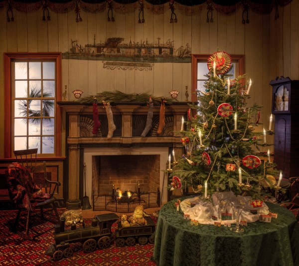 Carolina Christmas, The North Carolina Room, Painted panelled room, Scotland County, NC, 1836