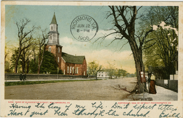 Postcard: Bruton Parish Church on Duke of Gloucester Street