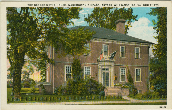 Postcard: The George Wythe House, Williamsburg