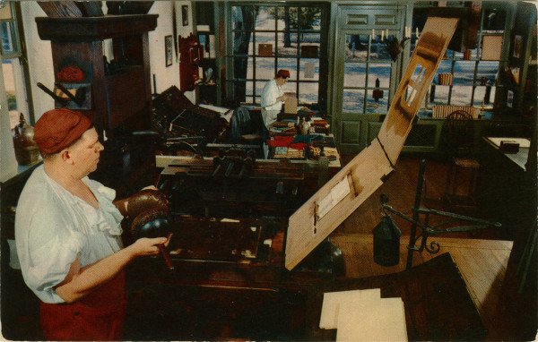 Postcard: The Printing Office Williamsburg, Virginia.