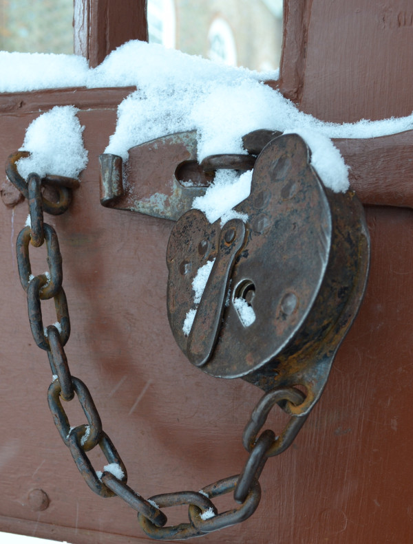 A lock covered in snow by Jenn Lyon Jan 2016