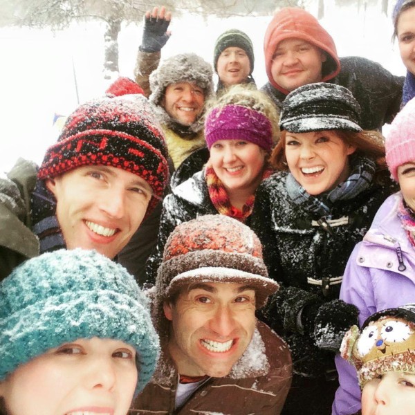 Residents of the Historic Area celebrate a snow day