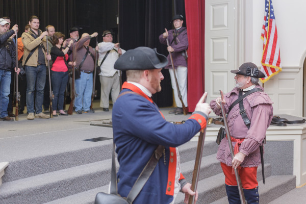 Employee Training in Muskets and Small Arms at Bruton Heights School, January 26th, 2016.