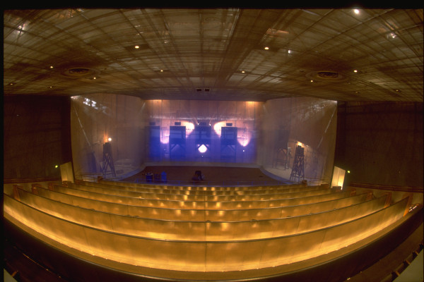 Backlighting in the Visitor Center theater reveals its unique design