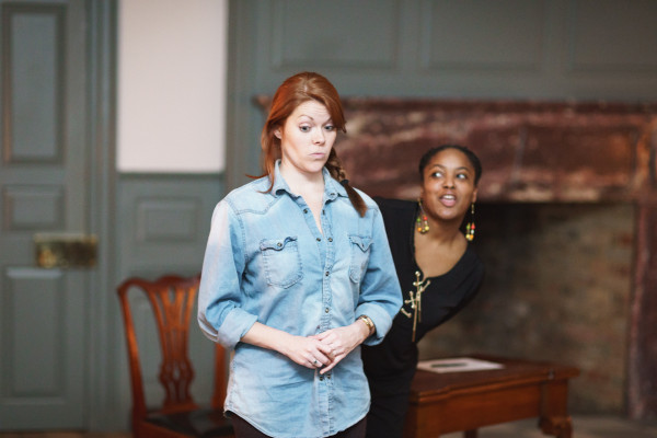 Whitney Thornberry and Tamara Barnes at rehearsal for "Affairs of the Heart", Raleigh Tavern Apollo Room. February 17th, 2016.