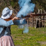 Rachel West firing a musket at the new range