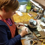 Hand Engraver Lynn Zelesnikar at work