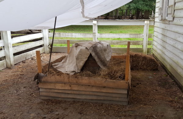 A hatching barrel is the centerpiece of the setup for the new egg incubator