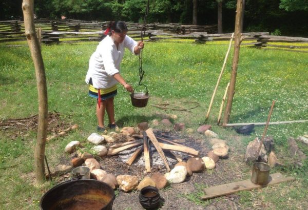 Cooking at Indian encampment 2016