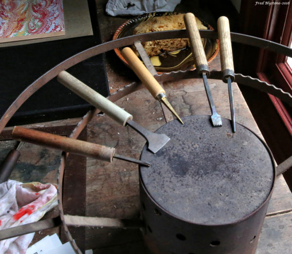 Tools for stamping the replica of George Washington's portfolio