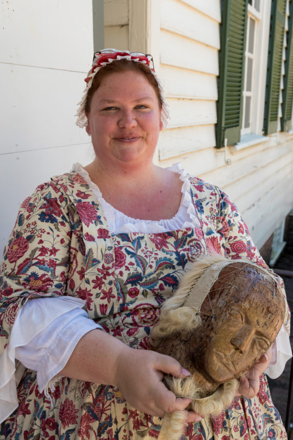 Shot for the WWoW (Working Women of Williamsburg) series. Debbie Turpin - soon to be Journeyman Wigmaker in front of the Wig Shop.