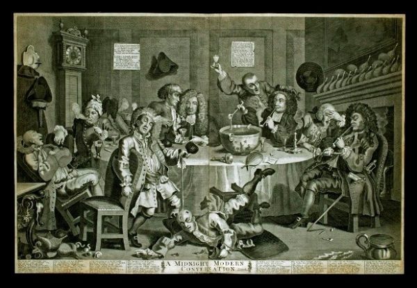 William Hogarth, "A Midnight Modern Conversation" (March 1732)