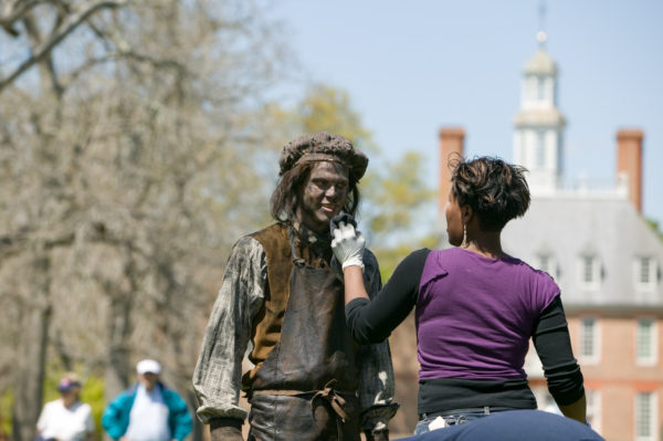 Chimney Sweeps in make-up “John Adams” miniseries on Friday April 20th, 2007 on the Place Green in front of the Wythe House at Colonial Williamsburg. Based on David McCullough's Pulitzer Prize-winning biography, the HBO miniseries "John Adams" stars Paul Giamatti as the second U.S. president and Laura Linney as Abigail Adams. David Morse plays George Washington.