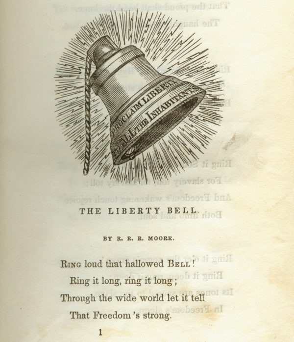 First page of “The Liberty Bell,” from The Liberty Bell, published by the Massachusetts Anti-Slavery Fair, Boston, 1844. Courtesy Independence National Historical Park.