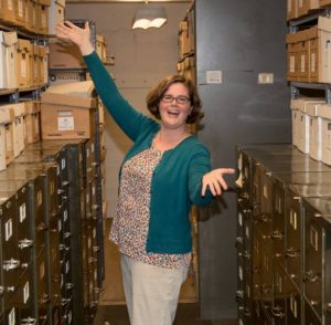 Associate archivist Sarah Nerney