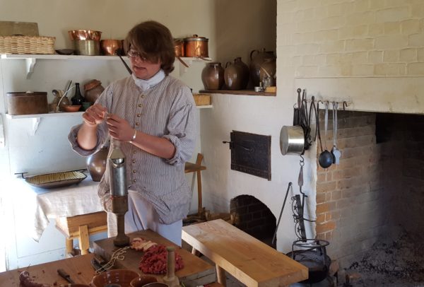 Alan making sausage in the Wythe kitchen