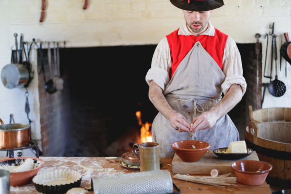 Tyler from Historic Foodways in a kitchen