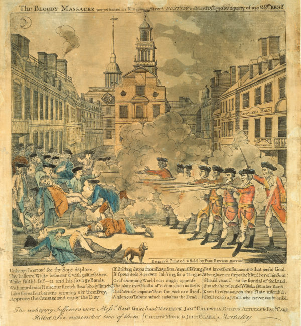 The Bloody Massacre Perpetrated in King Street . . . by Paul Revere (1770). The Colonial Williamsburg Foundation.