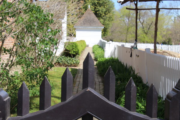 Gate into garden in spring