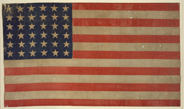 The 36-star flag was only in use from 1864-1867. LC-DIG-pga-02834