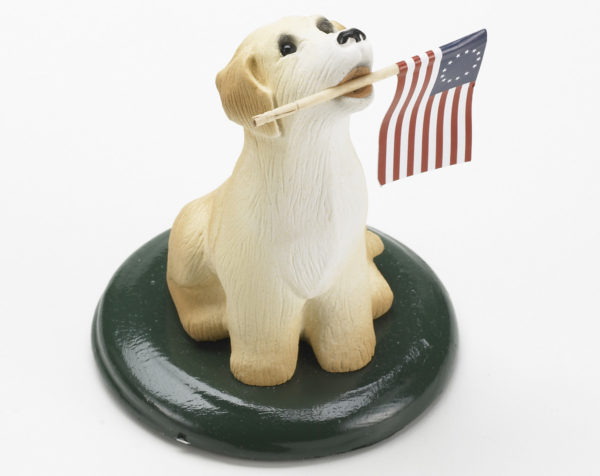 Product Byers Choice dog with flag